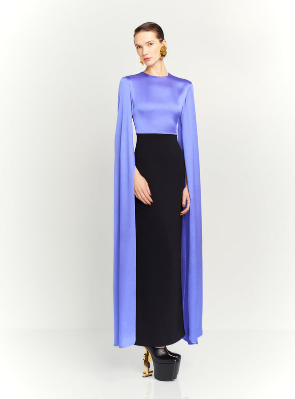 Solace London The Adley Maxi Dress In Periwinkle And Black