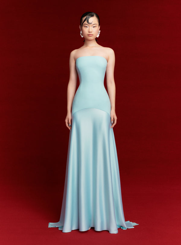 solace london The Alessandra Maxi Dress in Arctic Blue