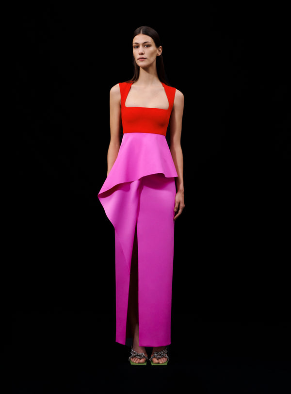 Solace London The Ally Maxi Dress In Royal Red & Pink