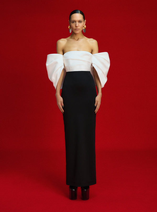 solace london The Arla Maxi Dress in Cream and Black