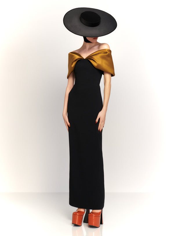 Solace London The Dakota Maxi Dress In Gold And Black