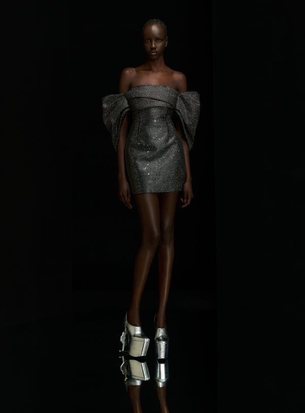 solace london The Elina Crystal Maxi Dress in Black