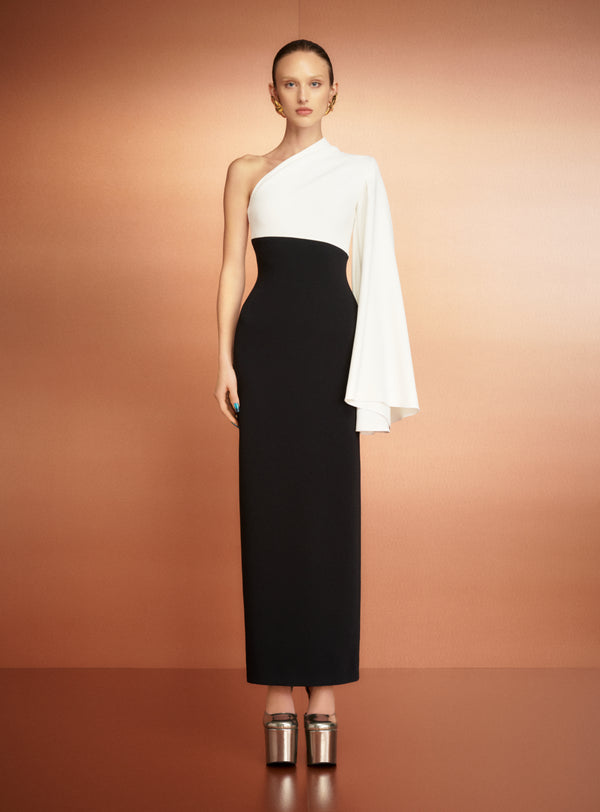 Solace London The Elisa Maxi Dress In Cream And Black