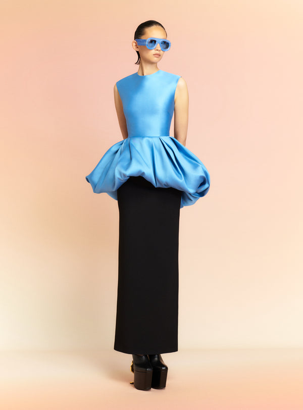 Solace London The Emi Maxi Dress In Bluebell And Black