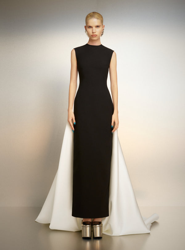 Solace London The Flor Maxi Dress In Black And Cream