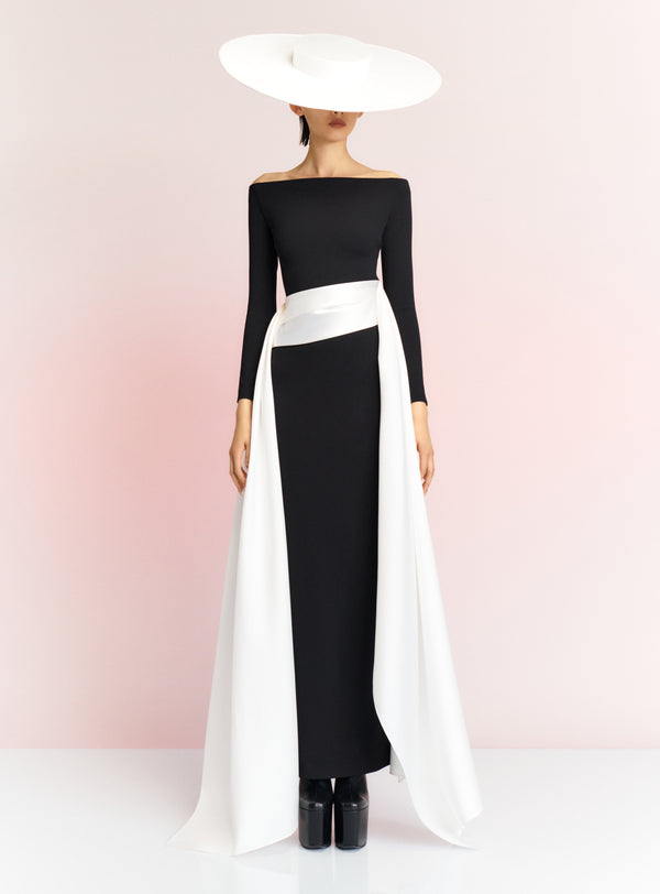 Solace London The Irma Maxi Dress In Black And Cream
