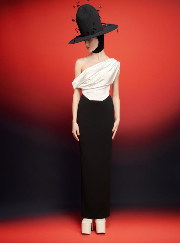 Solace London The Kara Maxi Dress In Cream And Black