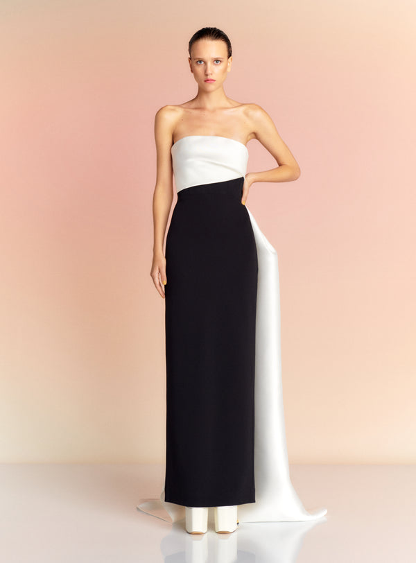 Solace London The Kinsley Maxi Dress In Black & Cream