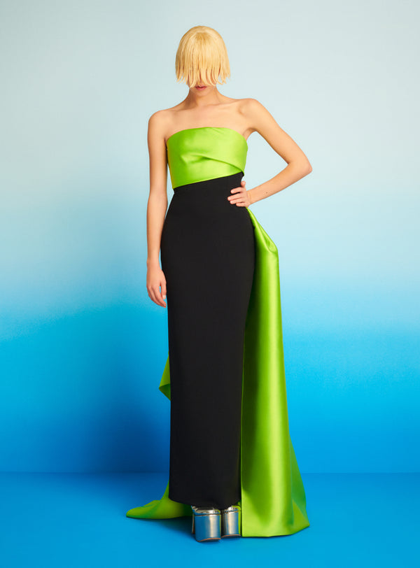 solace london The Kinsley Maxi Dress in Chartreuse & Black