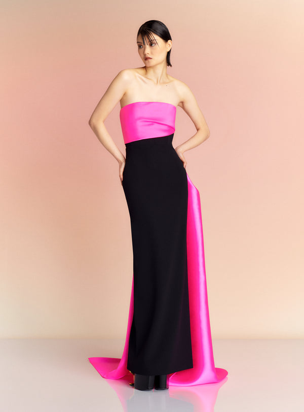 Solace London The Kinsley Maxi Dress In Hot Pink & Black