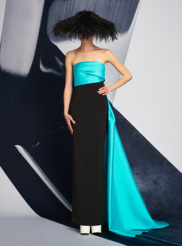 Solace London The Kinsley Maxi Dress In Turquoise & Black