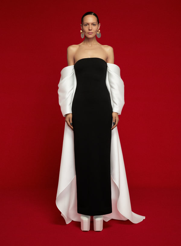 solace london The Kyla Maxi Dress in Black and Cream