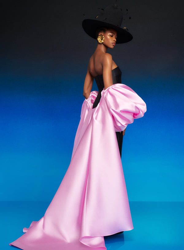 Solace London The Lea Maxi Dress In Black And Blush