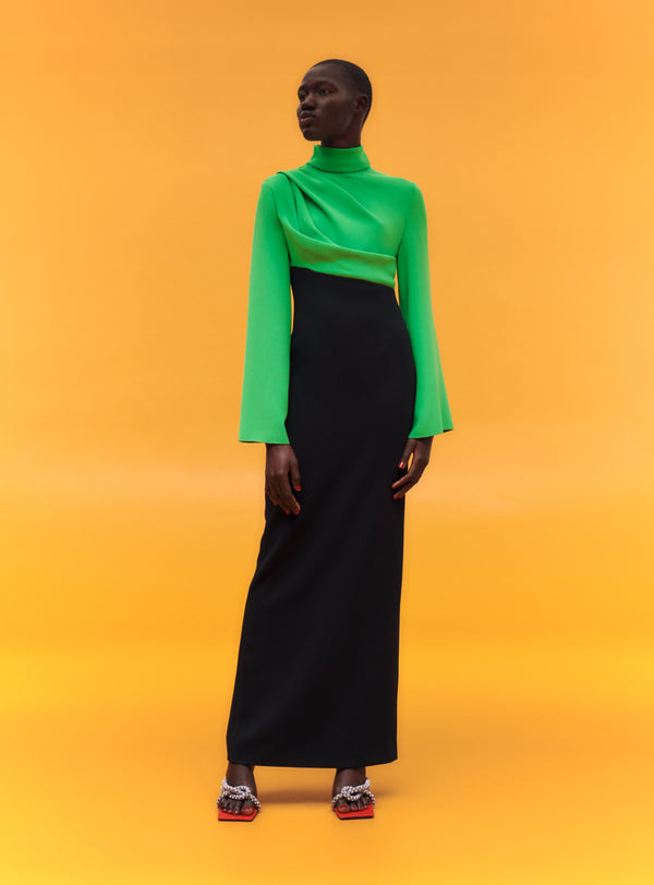 solace london The Lia Maxi Dress in Bright Green & Black