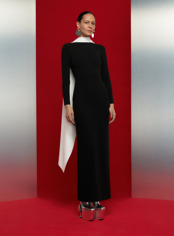 solace london The Luisa Maxi Dress in Cream and Black