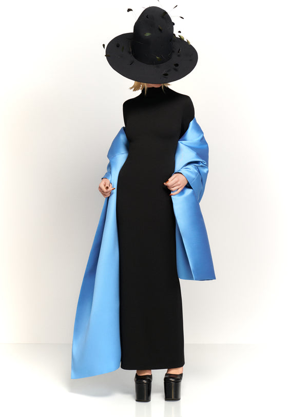 Solace London The Lyana Maxi Dress In Black And Bluebell