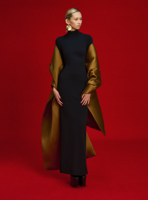 solace london The Lyana Maxi Dress in Gold and Black