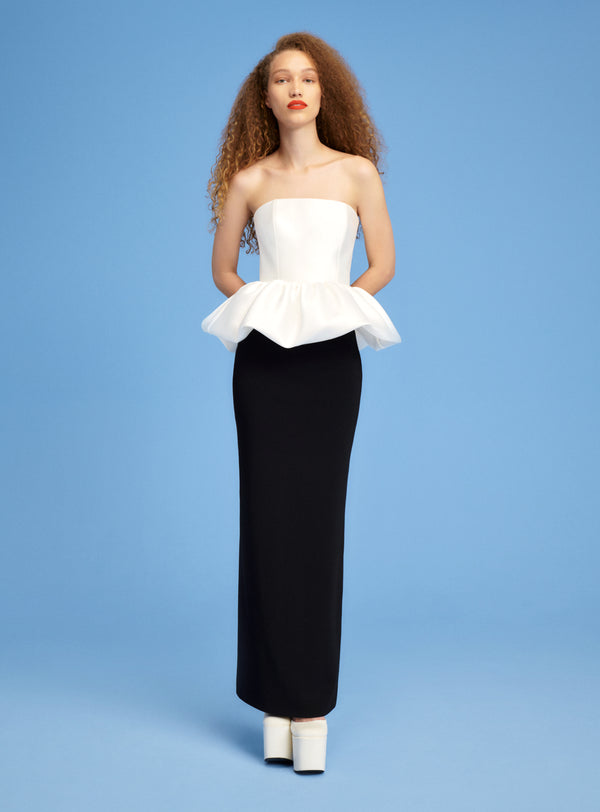 solace london The Maddison Maxi Dress in Cream & Black