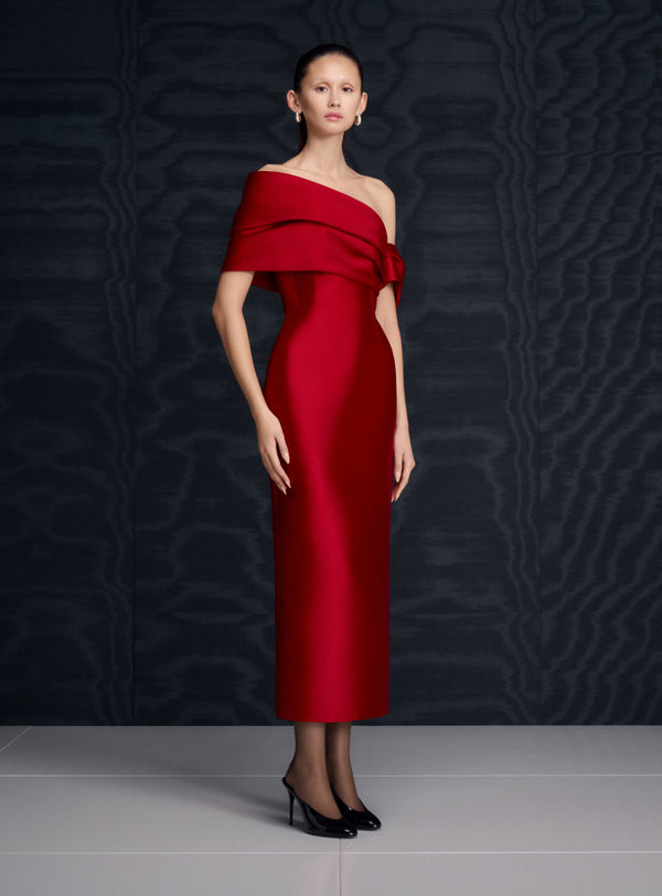 Solace London The Mirla Midaxi Dress In Crimson Red