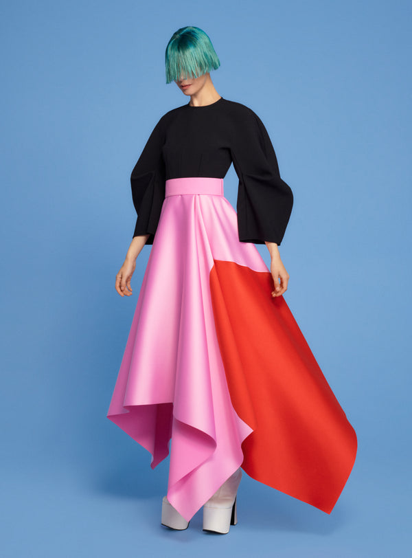 Solace London The Quinn Midi Dress In Black Rose & Red