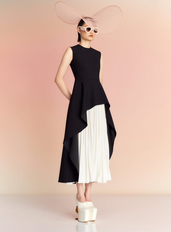 solace london The Severny Midi Dress in Black & Cream