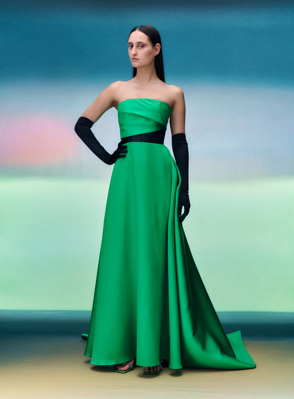 solace london The Veronica Maxi Dress in Bright Green & Black