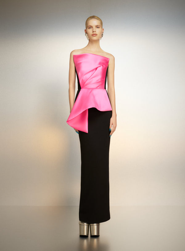Solace London The Zuri Maxi Dress In Pink And Black