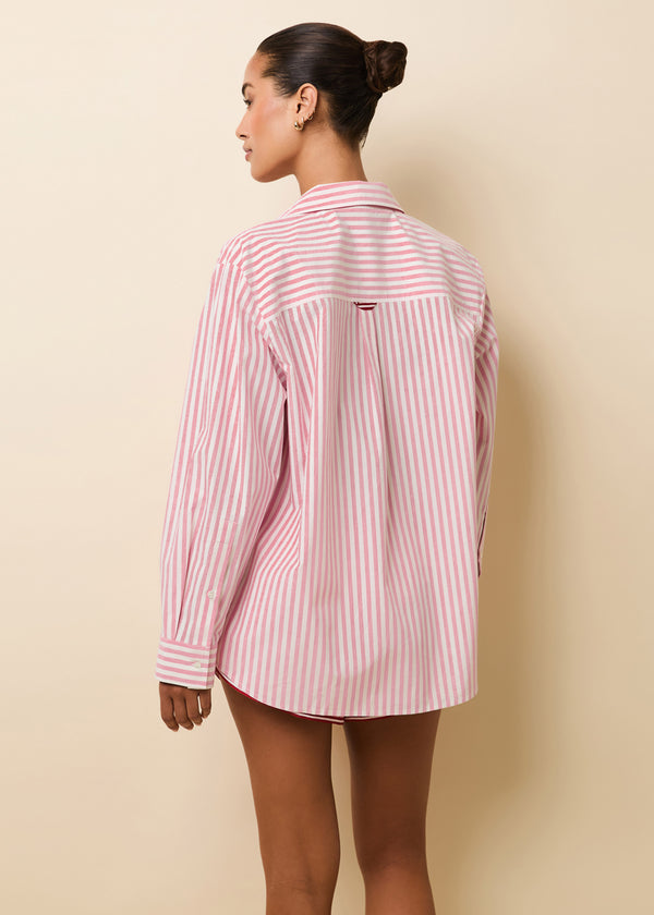 Solid & Striped Avril Button Down Taffy Pink / Brule Stripe