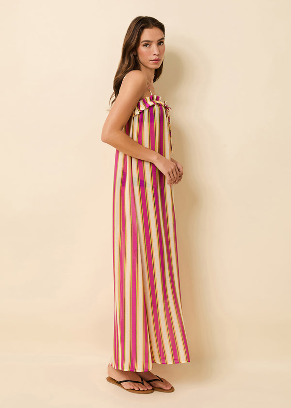Solid & Striped Ayden Dress Crinkle Sheer South Beach Stripe