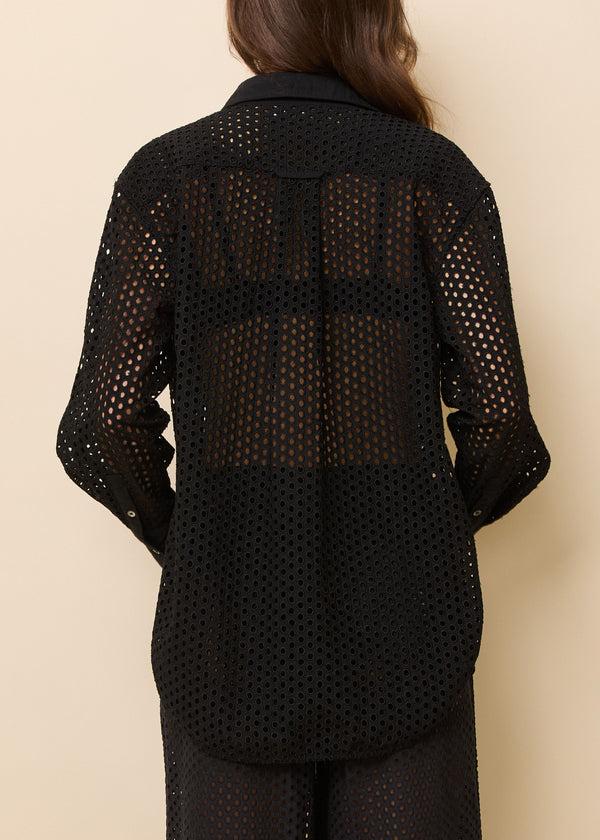 Solid & Striped Bronte Button Down Shirt Baby Eyelet Noir