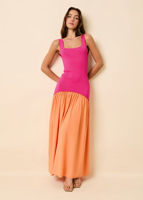 Solid & Striped Camila Dress Orange Soda / Paradise Pink