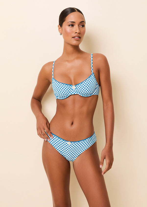 Solid & Striped Daphne Bikini Bottom Cosmic Blue Gingham