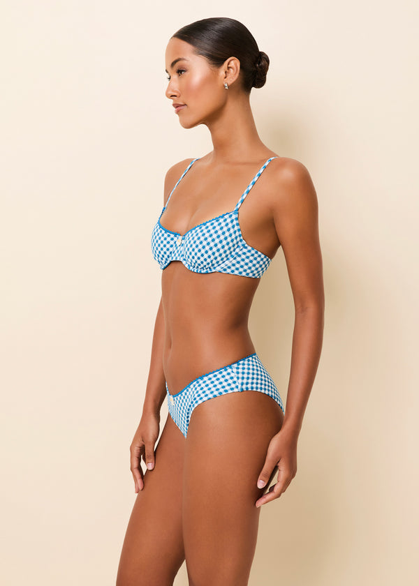 Solid & Striped Daphne Bikini Bottom Cosmic Blue Gingham