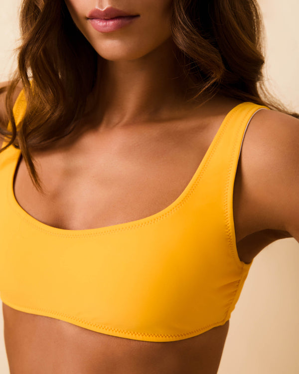 Solid & Striped Elle Reversible Bikini Top Pineapple / Brule Stripe