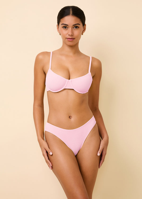 Solid & Striped Eva Bikini Bottom Cloud Terry Carnation