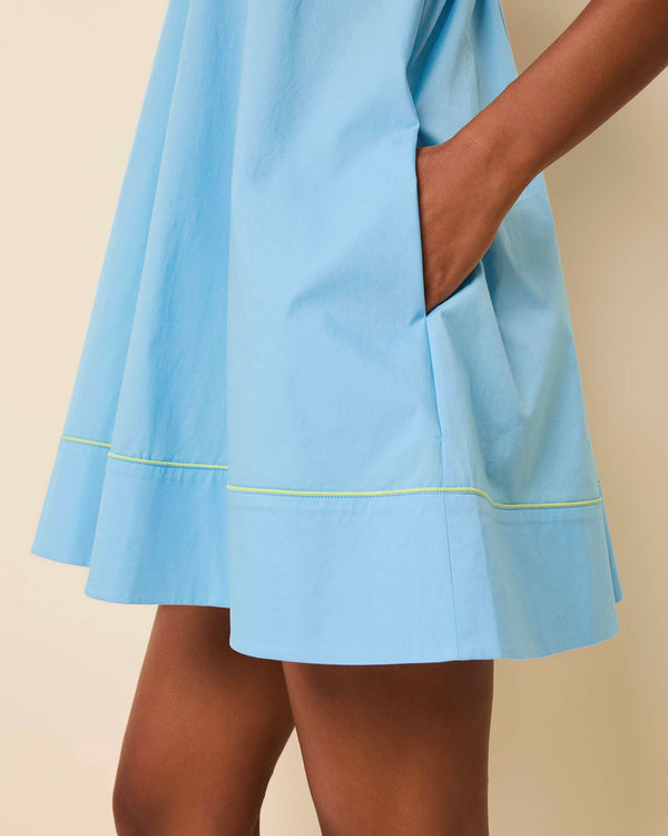 Solid & Striped Grace Mini Dress Poplin Ocean Mist / Sour Apple