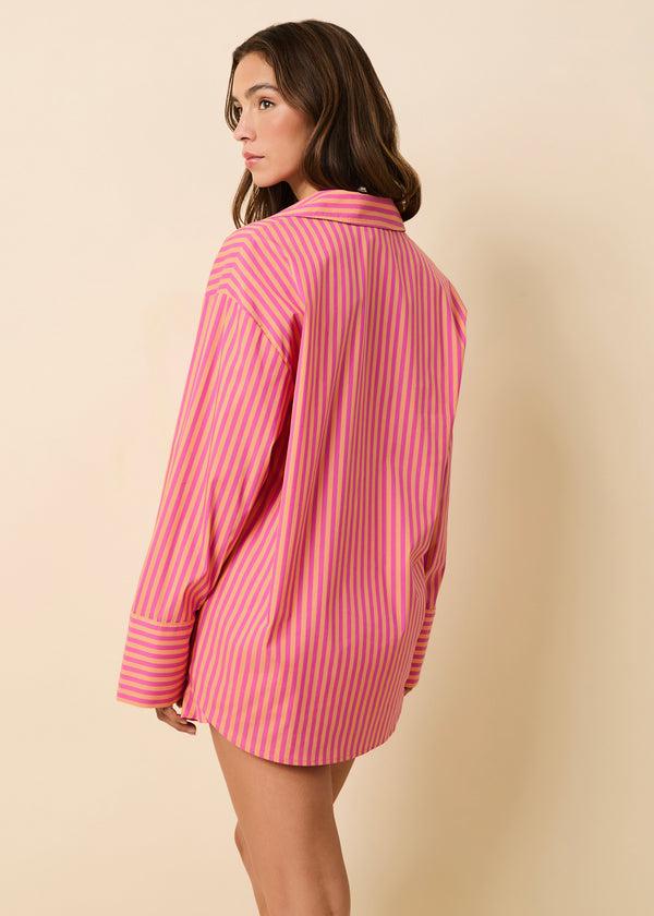 Solid & Striped Livia Tunic Orange Soda / Paradise Pink Stripe