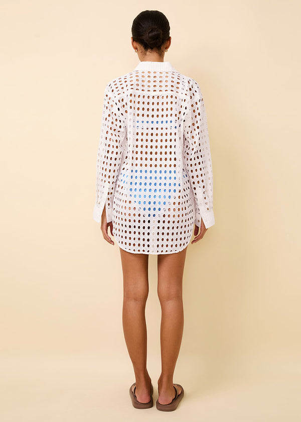 Solid & Striped Oxford Tunic Classic Eyelet Optic White