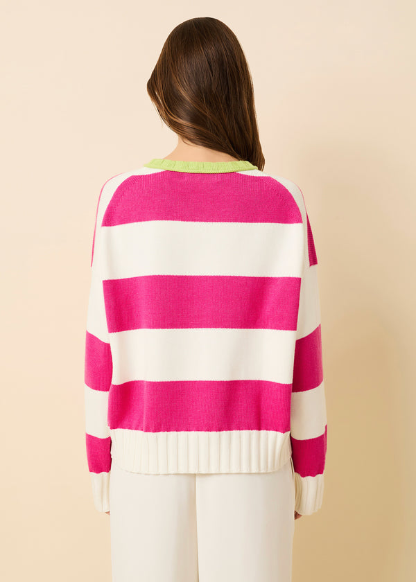 Solid & Striped Reva Sweater Paradise Pink / Sour Apple