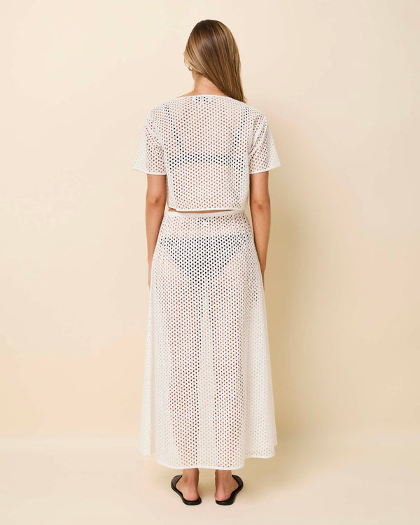 Solid & Striped Shannon Tie Top Baby Eyelet Optic White