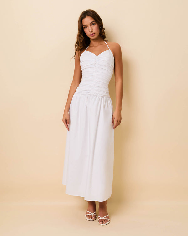 solid & striped Adina Dress Poplin Optic White