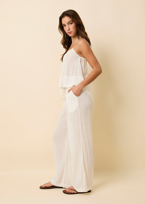 Solid & Striped Ashling Pant Smocked Optic White
