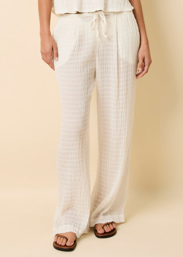 solid & striped Ashling Pant Smocked Optic White