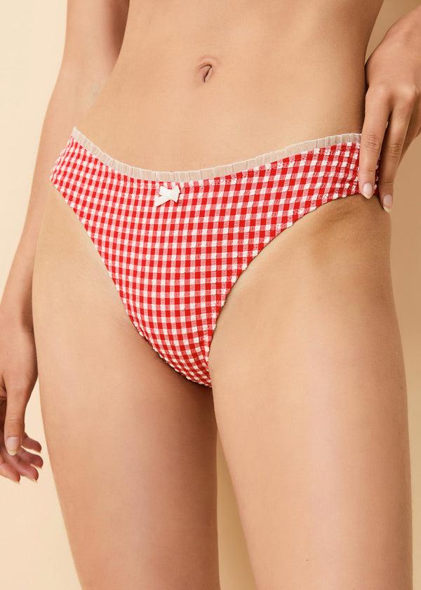 Solid & Striped Daphne Bikini Bottom Red Gingham