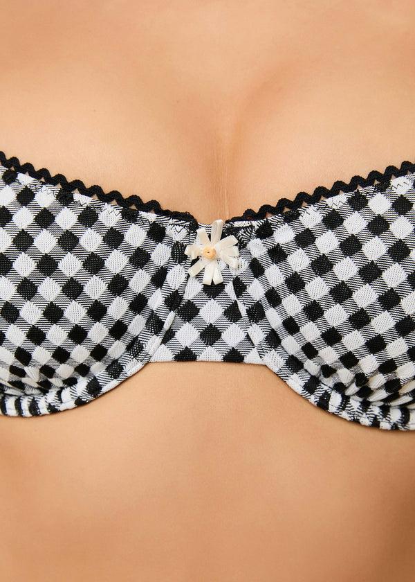 Solid & Striped Daphne Bikini Top Noir Gingham