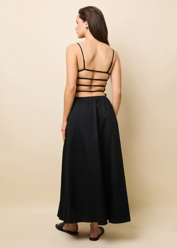Solid & Striped Delta Midi Dress Poplin Noir