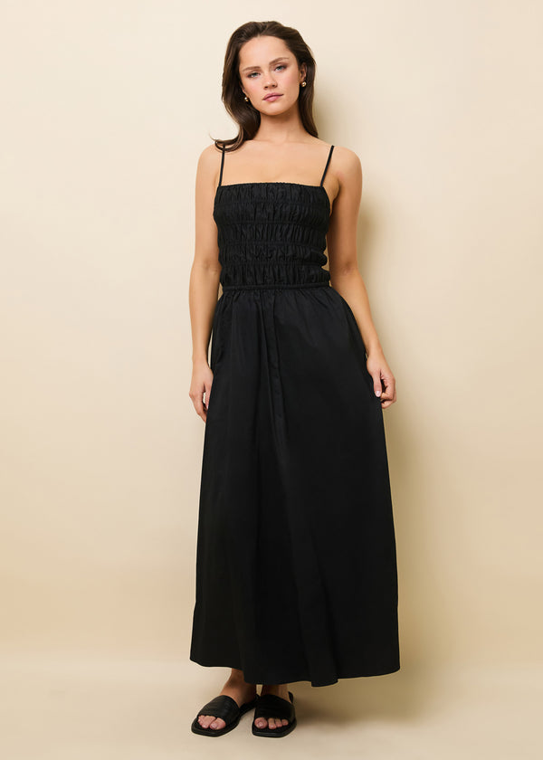 Solid & Striped Delta Midi Dress Poplin Noir