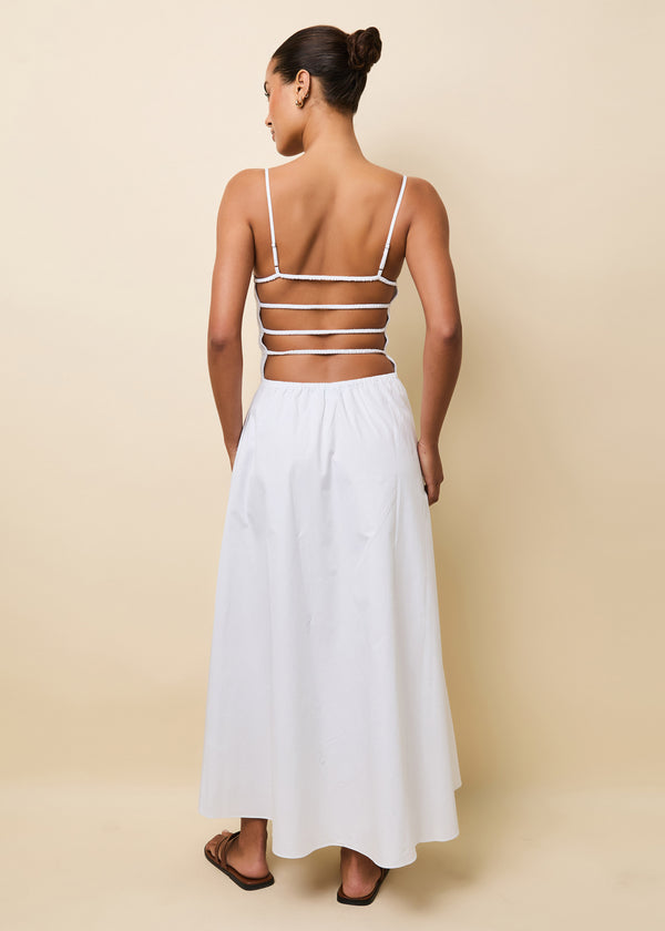 Solid & Striped Delta Midi Dress Poplin Optic White