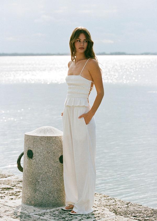 Solid & Striped Delta Top Linen Optic White