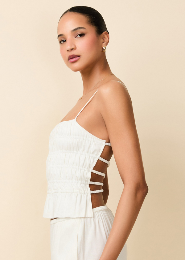 solid & striped Delta Top Linen Optic White